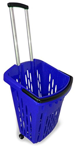 GERSO Einkaufstrolley 3er Pack Einkaufswagen Shopper 40 Liter Einkaufskorb mit Rollen (blau)