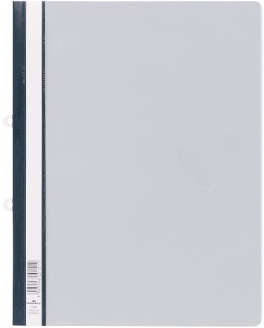 Durable Sichthefter mit Abheftschieber, überbreit, grau, 25er Packung, 258010 | Überbreite für Prospekthüllen, transparenter Vorderdeckel, farbiger Rückendeckel, für Ordner & Ringbücher