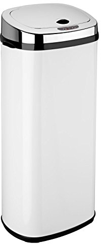 Rect 50L Stainless Steel Auto Sensor Kitchen Waste Dust Bin Automatic Motor White