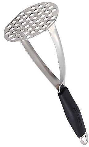 Joyoldelf Stainless Steel Potato Masher, Heavy Duty Potato Press Baby Food Masher with Non Slip Handle for Smooth Mashed Potatoes, Jam, Vegetables and Fruits