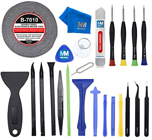 MMOBIEL 24 In 1 Reparatur Werkzeug Tool Kit für Smartphones und Feinmechanik inkl. Klebeband Schraubenzieher Set
