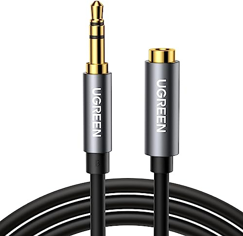 UGREEN Cable Alargador Jack 3.5mm Macho a Hembra,Audio Cable Extensión Auriculares 3M,Cable de Audio Alargador Minijack, Cable Alargador para Auriculares TV PC Altavoz iPhone iPad Coche Echo Dot MP3