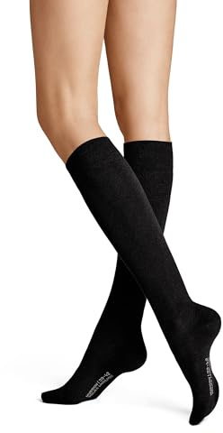 Hudson Stickade knästrumpor för kvinnor, 015310 Relax Woolmix, storlek 39/42, svart (Black 0005), svart
