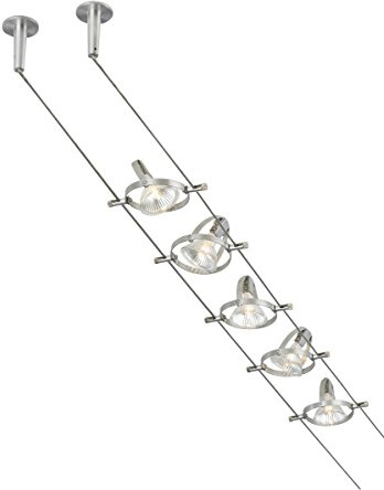Tech Lighting Tiella 800CBL5PN, Accent Electronic Low Volt Surface Track Lighting Kits, 100 Watts Halogen, (Matte Nickel-2 Pack)