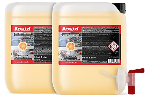 Brestol® ORANGENREINIGER 10 Liter inkl. Auslaufhahn 51 mm - Universalreiniger Fett Öl Kaugummi Baumharz Entferner Baumharzentferner Geruchsneutralisierer Orangenölreiniger
