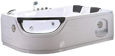 Whirlpool SPA Corner Bath Double Pillow 120 x 180cm Bathtub M Elite