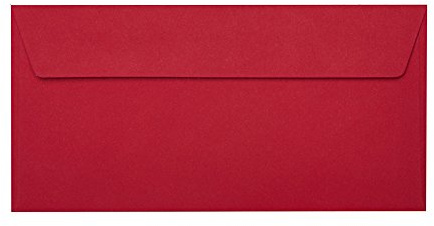 Paper24 – 25 Briefumschläge DIN lang (110 x 220 mm), Weinrot, haftklebend, ohne Fenster