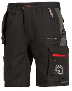 U-Power START, pantaloncini cargo da uomo, mezzi pantaloni slim fit, con chiusura a bottoni, ampie multitasche, tessuto in cotone elasticizzato, capospalla confortevole (Black Carbon-50)