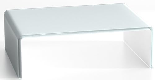 DURATABLE® Glasaufsatz Superweiß 350 mm x 250 mm x 110 mm Glastisch LCD TV Aufsatz Fernsehtisch TV Tisch Wohnzimmertisch