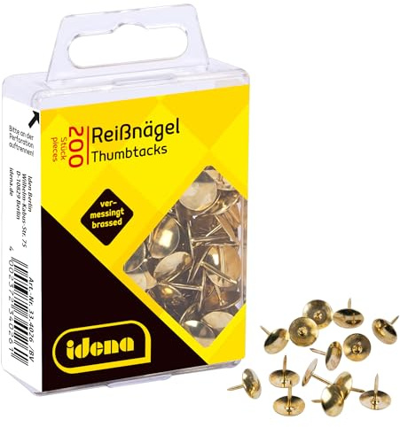 Idena 334026 – häftstift, 200 stycken, mässing