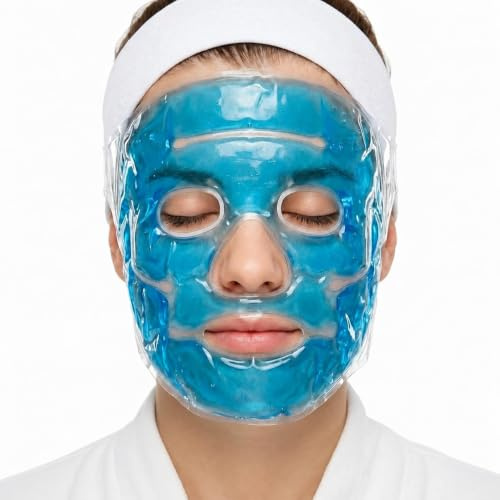 Feluna® Masque Gel Froid Visage - Soulage Migraines, Poches et Cernes | Masque réfrigérant réutilisable pour yeux et front - soulagement en 5-10 min, sans médicaments