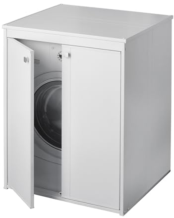 Negrari 5012P Mobile coprilavatrice in resina per esterni, Piedini regolabili, Bianco, 60 x 70 x 94 cm
