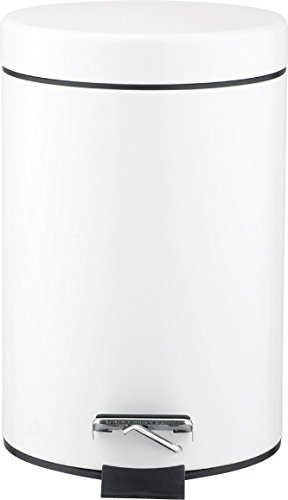 3ltr Small Pedal Bin Bathroom Toilet Sanitary Hygiene 3 Litre Black / White New (WHITE)