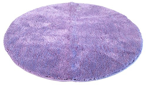Kinzler J-10001/22 hochwertige Mikrofaser Badematte Uni, 90 cm, rund, flusenfrei, pflegeleicht, Flieder