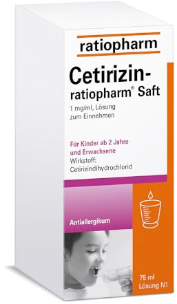 Cetirizin-ratiopharm® Saft, 75 ml, bei allergischen Symptomen | Lindert allergische Symptome wie Heuschnupfen und Nesselsucht