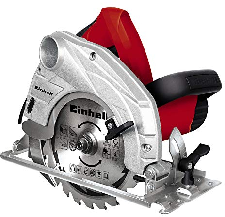 Einhell Scie circulaire TH-CS 1200/1 (1230 W, Capacité de coupe max 90°/45° : 55 / 37 mm, 24 dents, Livré avec butée parallèle et clé pour changement de lame)