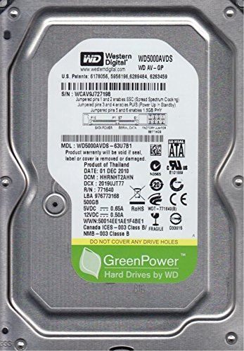WD5000AVDS-63U7B1, DCM HHRNHT2AHN, Western Digital 500GB SATA 3.5 Disco Rigido