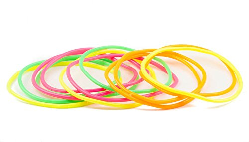 Mytoptrendz® Wristband Bangle Rubber Shag Band Gummy Band Goth Punk 24 pcs (Assorted Neon)
