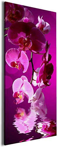 Wallario Leinwandbild Rosafarbene Orchidee Blüten in pink - Wandbild 30 x 75 cm: Kunstdruck | Brillante lichtechte Farben | hochauflösend | verzugsfrei