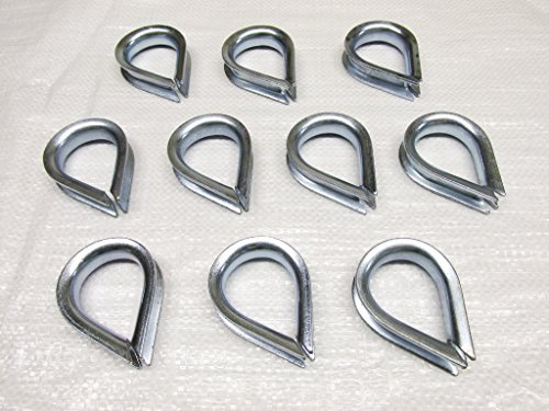 16MM Wire Rope Thimbles x10 - Galvanised Steel Commercial Loop