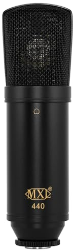MXL 440 Studio Condenser Microphone, Black, 2.08 in. x 7.08 in./53mm x 180mm