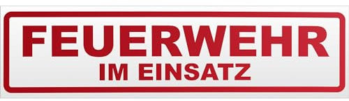Kiwistar Magnetschild Feuerwehr im Einsatz - magnetisch für Auto PKW Kfz - wiederverwendbares Hinweisschild aus Magnetfolie - für Fahrzeug, Truck