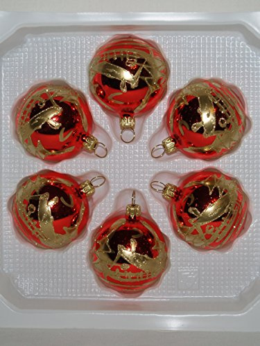 Jingle Bells Lauscha Christbaumschmuck Kugel Weihnachtszeit Glanz 5cm 6Stück per Box