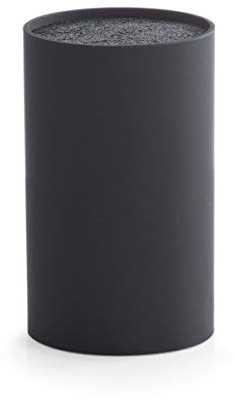 Zeller 24917 Messerblock mit Borsteneinsatz, Kunststoff, ø 11 x 16.5 cm, schwarz