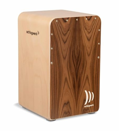 Schlagwerk CP605 Cajon Fineline Comfort Morado - Korpus aus einem Stück gebogen - 2x6 stufenlos einstellbare Snare Strings - runder Bass, feinste Snare-Ansprache - inklusive Leder Sitzkissen