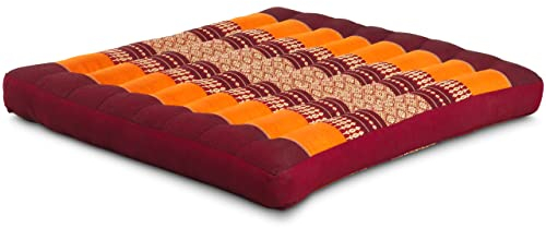 livasia seat cushion chair cushion large - 20x20x2.4″ - Floor cushion indoor/outdoor, Meditation yoga cushion, Pallet furniture chair cushion, Stitched cushion chair bench (Orange)