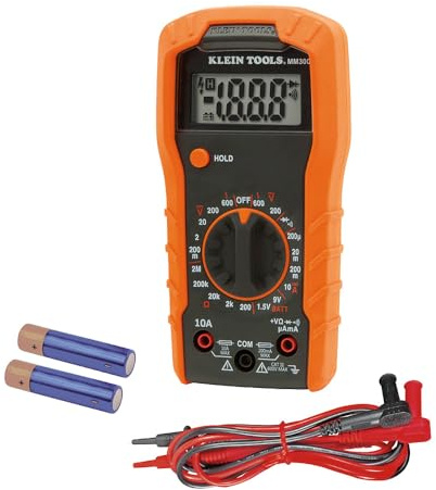Klein MM300 Manual-Ranging Digital Multi Meter, 600 V, Orange