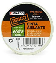 MIARCO 10789 - Cinta aislante de PVC Miarco Brico Blanco 25mm x 25m