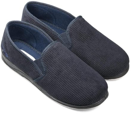 Padders Mens Slippers G Fit Vulcanised - Navy Size 9