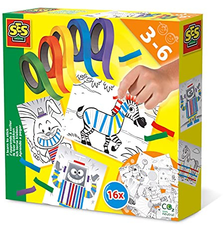 SES Creative 14810 Kit d'apprentissage SES Creative 14810 pour enfants - initiation au bricolage avec 16 modèles et ruban adhésif colouré pour 3 ans et plus