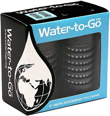 Water-to-Go 3-Stage Replacement Filter - Fits All W2G Bottles, Twin Pack