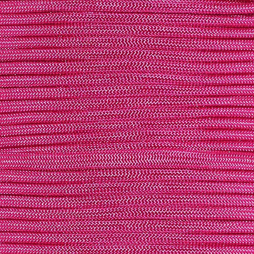Paracord, Zugfestigkeit, 7 Stränge, Abnehmbarer Kern aus Fallschirmschnur in 10, 25, 50 und 30 m Längen, neon pink, 100 Feet