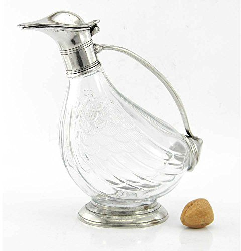 Cavagnini Krug aus mundgeblasenem Glas und Zinn in Form einer Ente