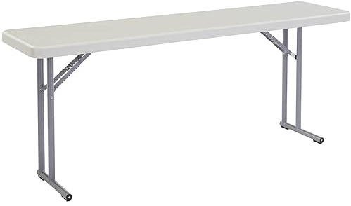 Seminar Folding Table by National Public Seating – 18x72 Portable, Heavy-Duty Foldable Table Indoor/Outdoor Table for Office, Conferences & Training Rooms – Lightweight & Durable, Speckled Gray