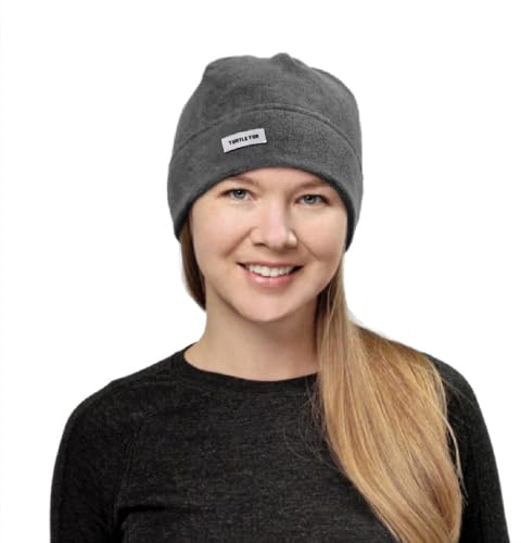 Turtle Fur Fleece Winter Beanie for Men and Women - Soft, Stretchy, Breathable Winter Hat that Won't Overheat Under Helmet - Charcoal