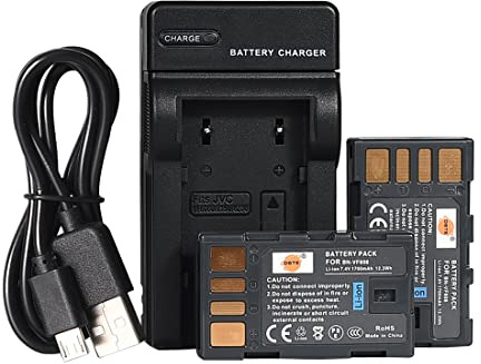 DSTE® 2pcs BN-VF808 Replacement Li-ion Battery + Charger DC36U for JVC GZ-MG130, GZ-MG131, GZ-MG132, GZ-MG133, GZ-MG134, GZ-MG135, GZ-MG148, GZ-MG150, GZ-MG155, GZ-MG175, GZ-MG177, GZ-MG255, GZ-MG275, GZ-MG575, GZ-HD7, GR-D720, GR-D725, GR-D726, GR-D728, GR-D740, GR-D745, GR-D746, GR-D750, GR-D760, GR-D770, GR-D771, GR-D775, GR-D790, GR-D796