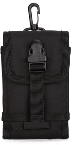 Huntvp Handytasche Handy Gürteltasche 1000D Nylon Militär Gürtel Tasche Molle Handytasche Halterung Universal für iPhone 17 16 15 14 13 12 Pro Max, für Rucksack, Typ-1 Schwarz