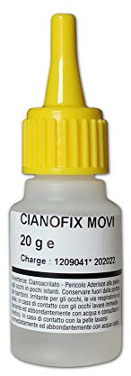 MG - MIGNOGNA GIANLUIGI - LAVORAZIONE ARTIGIANALE PELLE E CUOIO Colla cianoacrilica istantanea per plastica, gomma, vetro, metallo, Marca: Cianofix movi, Colore: Trasparente, Contenuto: 50 gr