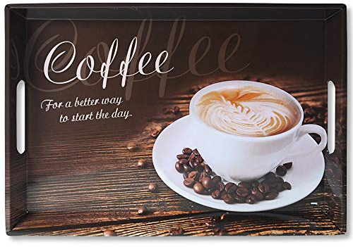 Kesper Bandeja para servir 77397, diseño de café (50 x 35 x 4,5 cm), color marrón