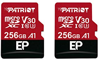 Patriot Memory 256GB A1 / V30 Carte mémoire pour téléphones et tablettes Android, Enregistrement vidéo 4K - Pack de 2