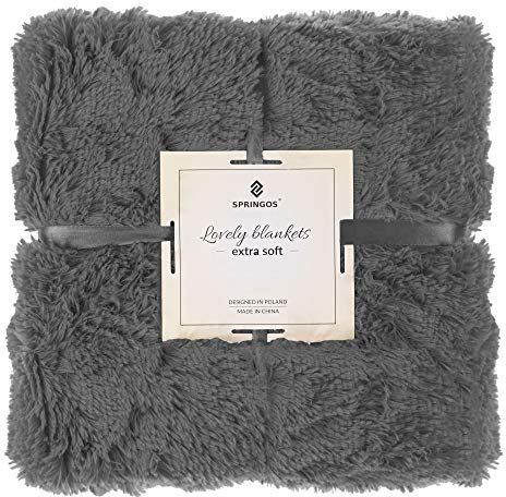 SPRINGOS Kuscheldecke Plaid Überwurf Plüschdecke Wohndecke zweiseitig Kunstfelldecke 160 x 200 cm