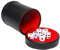 Topteng-dice cup Kunstleder-Würfelbecher mit Deckel Enthält 6 Würfel, roter, mit Filz ausgekleideter, ruhiger Würfelschüttler für Lügnerwürfel Farkle Yahtzee-Brettspiele, Rot