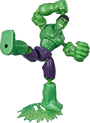 Avengers E7871 Marvel Bend and Flex Action, 6-Inch Flexible Hulk Figure, Includes Blast Accessory, Ages 4 and Up, Multicoloured