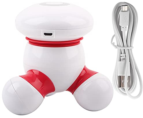 Mini Masajeador Corporal de Mano USB Electrónico para la Espalda, el Cuello, los Brazos Y las Piernas, Masajeador de Vibración Suave con Luz LED