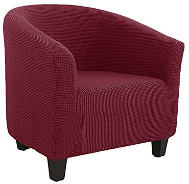 GUYIRT Hohe Dehnung Stuhlbezüge Waschmaschinenfest Club Chair Schonbezug Jacquard Sesselbezug Stretch Husse Für Bartheke Wohnzimmer -rot-