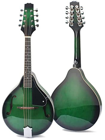 Zengxue 8- saitige Linde Mandoline Musikinstrument Saitenmandoline Saiteninstrument Verstellbarer Steg Grün Mandoline Instrument